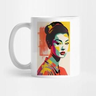 Vintage asian woman in pop-art style Mug